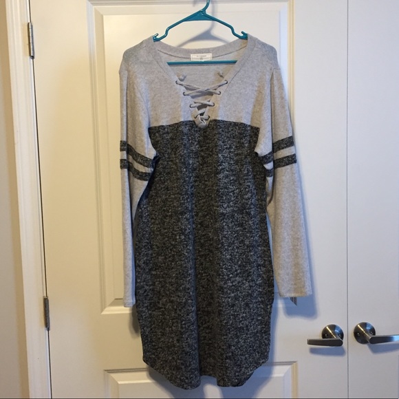 no comment Sweater Dress Grey 2 tone Size 2X - Picture 1 of 6